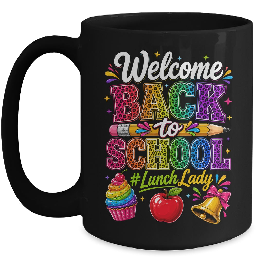 Welcome Back To School Lunch Lady Cafeteria Staff Leopard Mug | teecentury