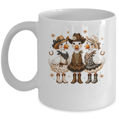 Western Cowgirl Goose Leopard Print Checkered Farm Women Mug | teecentury