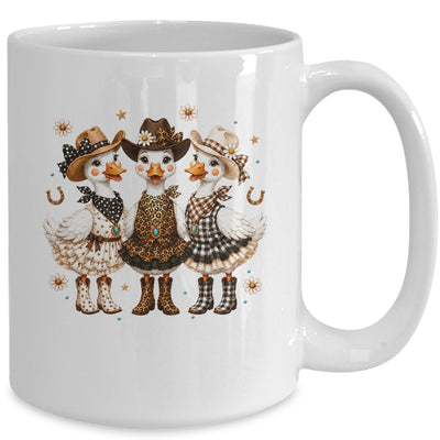 Western Cowgirl Goose Leopard Print Checkered Farm Women Mug | teecentury