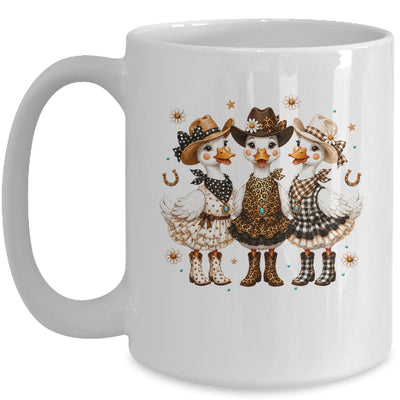 Western Cowgirl Goose Leopard Print Checkered Farm Women Mug | teecentury