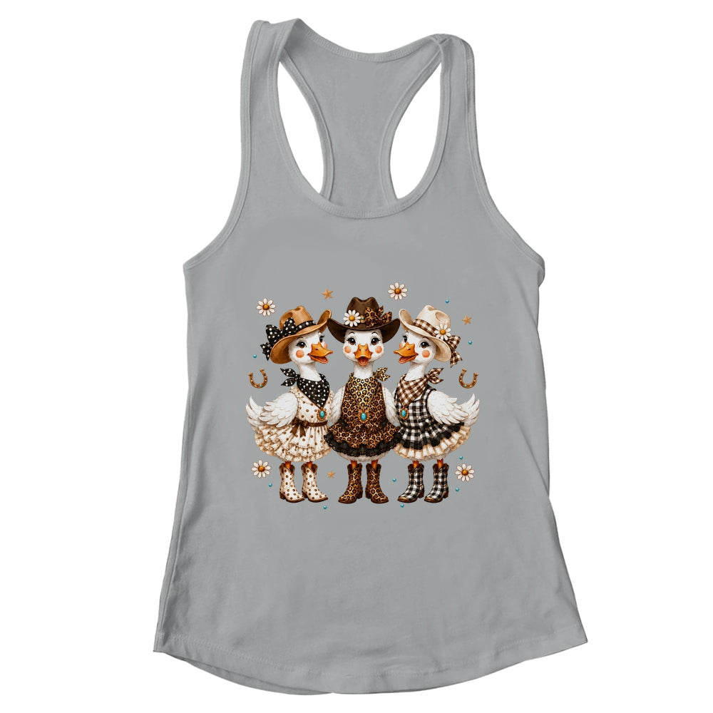 Western Cowgirl Goose Leopard Print Checkered Farm Women Shirt & Tank Top | teecentury