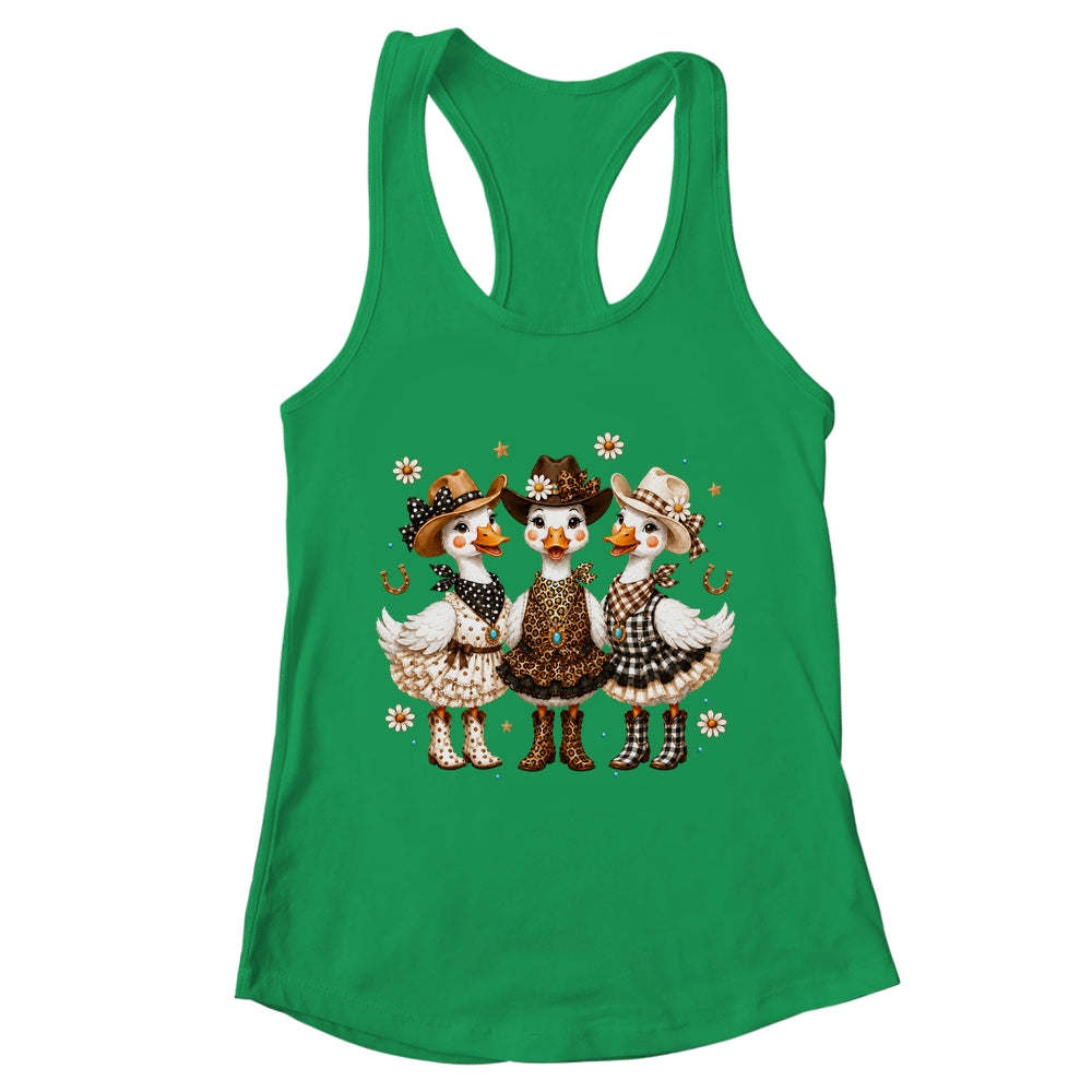Western Cowgirl Goose Leopard Print Checkered Farm Women Shirt & Tank Top | teecentury