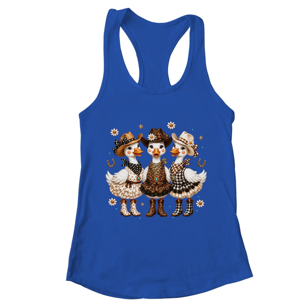 Western Cowgirl Goose Leopard Print Checkered Farm Women Shirt & Tank Top | teecentury