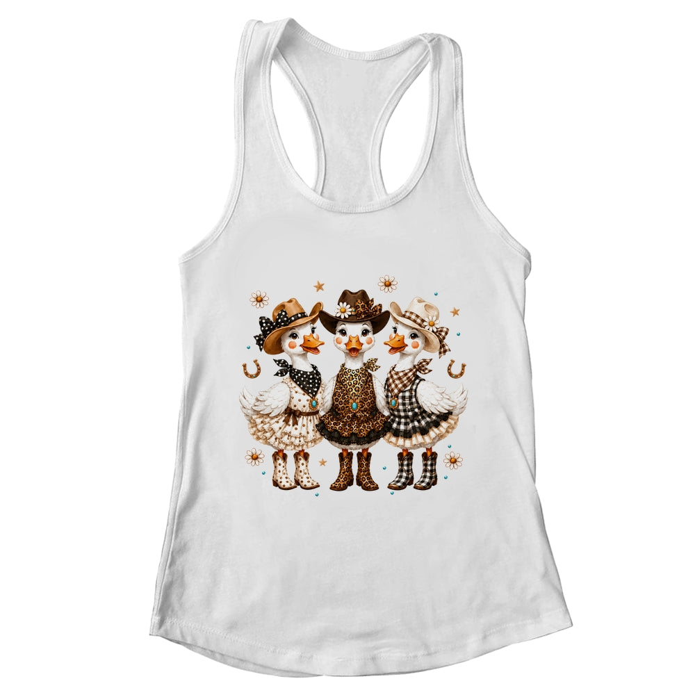 Western Cowgirl Goose Leopard Print Checkered Farm Women Shirt & Tank Top | teecentury