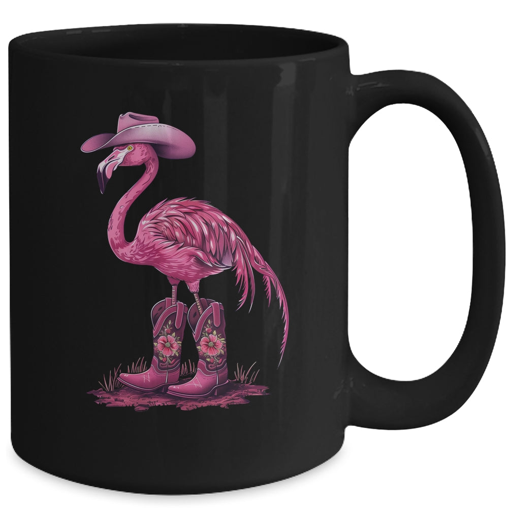 Western Flamingo Cowboy Cowgirl Boots Tropical Birds Mug | teecentury