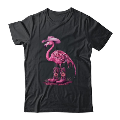 Western Flamingo Cowboy Cowgirl Boots Tropical Birds Shirt & Tank Top | teecentury