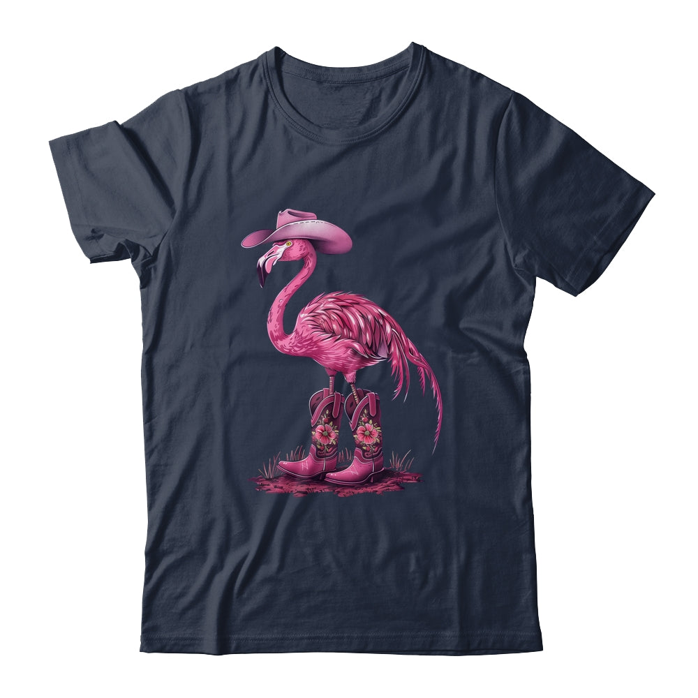 Western Flamingo Cowboy Cowgirl Boots Tropical Birds Shirt & Tank Top | teecentury