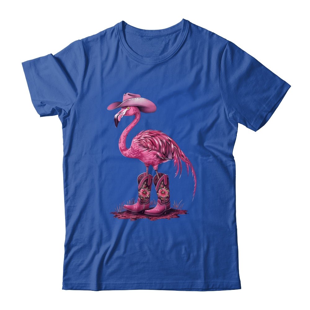 Western Flamingo Cowboy Cowgirl Boots Tropical Birds Shirt & Tank Top | teecentury