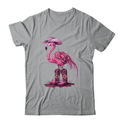 Western Flamingo Cowboy Cowgirl Boots Tropical Birds Shirt & Tank Top | teecentury
