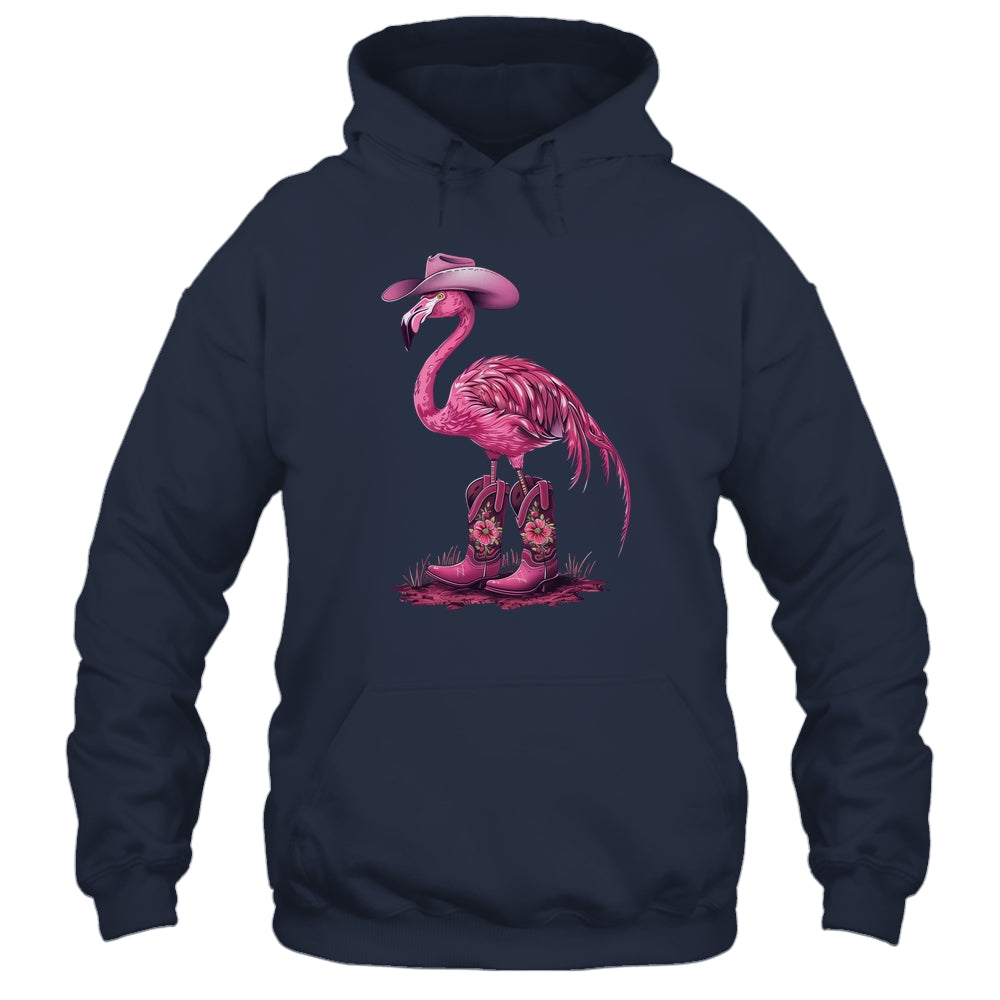 Western Flamingo Cowboy Cowgirl Boots Tropical Birds Shirt & Tank Top | teecentury