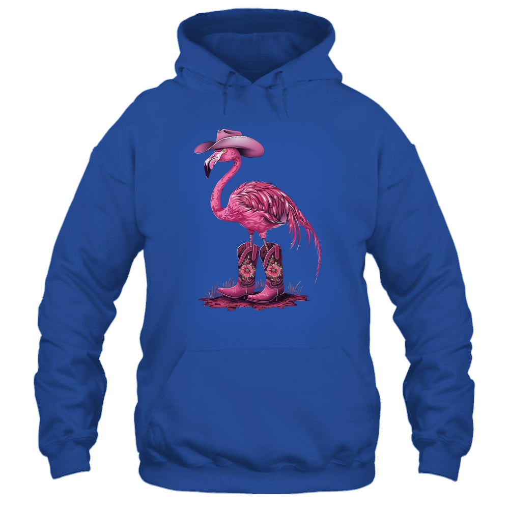 Western Flamingo Cowboy Cowgirl Boots Tropical Birds Shirt & Tank Top | teecentury