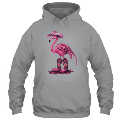 Western Flamingo Cowboy Cowgirl Boots Tropical Birds Shirt & Tank Top | teecentury
