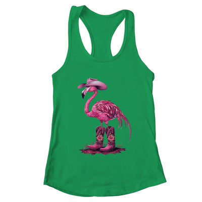 Western Flamingo Cowboy Cowgirl Boots Tropical Birds Shirt & Tank Top | teecentury