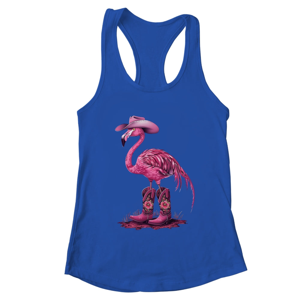 Western Flamingo Cowboy Cowgirl Boots Tropical Birds Shirt & Tank Top | teecentury