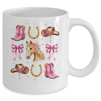 Western Girl Women Pink Cowgirl Horse Coquette Bow Mug | teecentury