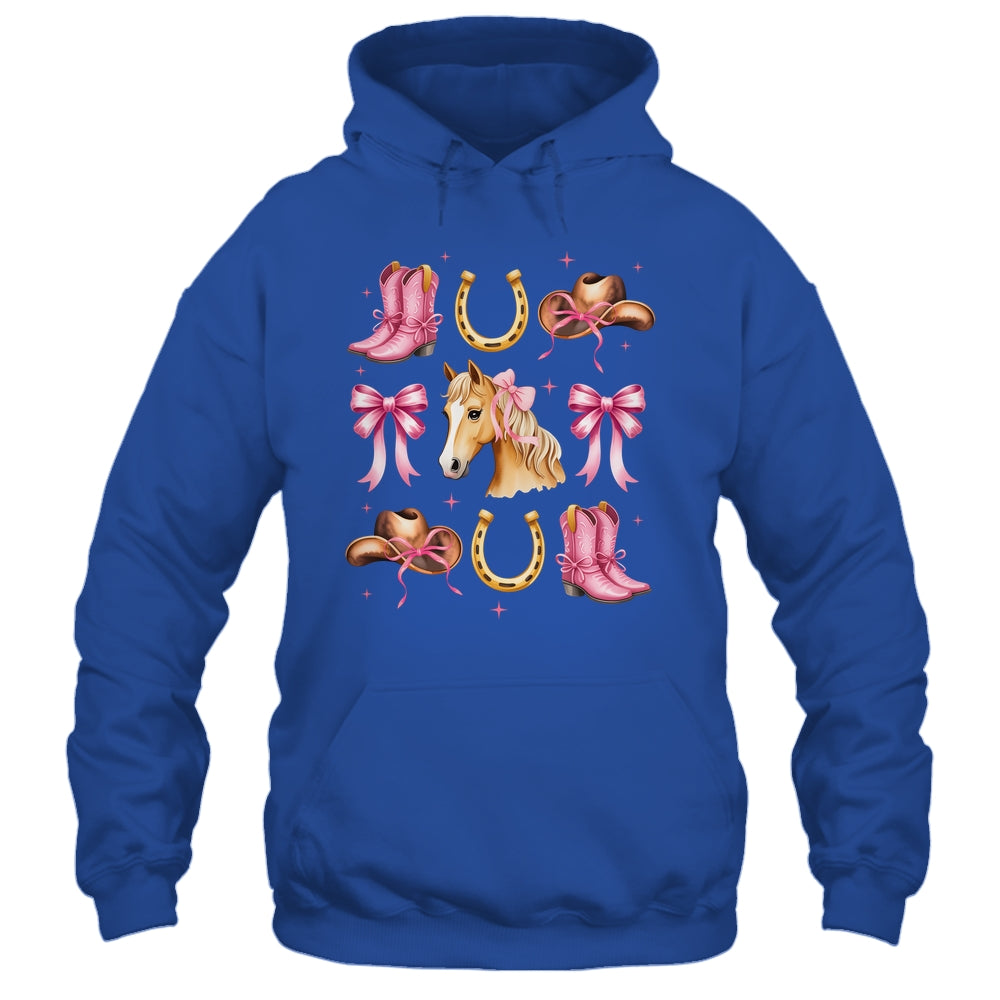 Western Girl Women Pink Cowgirl Horse Coquette Bow Shirt & Tank Top | teecentury