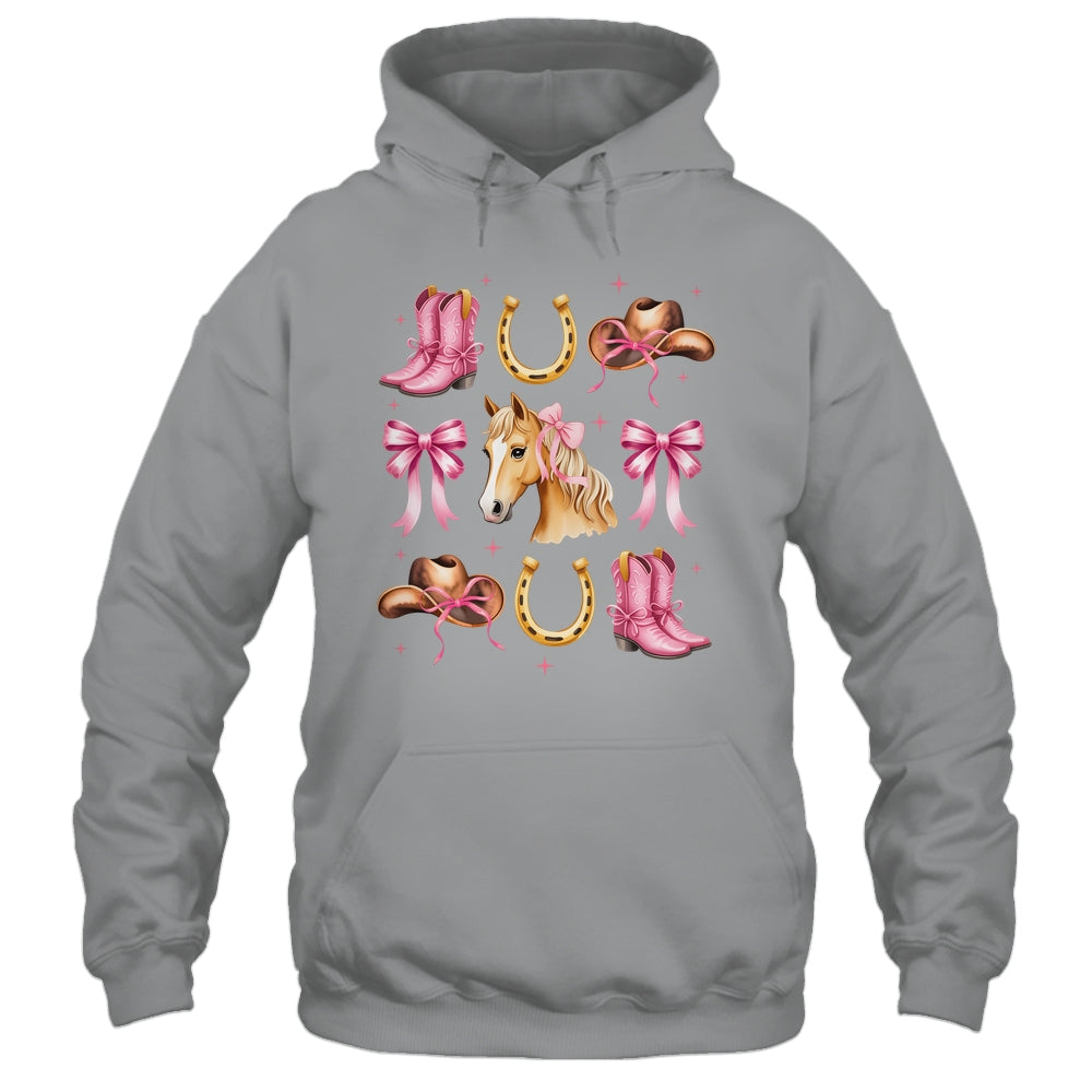 Western Girl Women Pink Cowgirl Horse Coquette Bow Shirt & Tank Top | teecentury