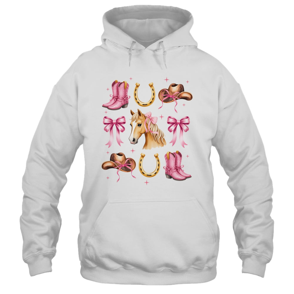 Western Girl Women Pink Cowgirl Horse Coquette Bow Shirt & Tank Top | teecentury