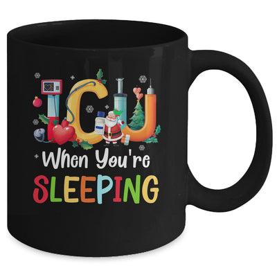 When You're Sleeping Funny ICU Nurse Christmas Santa Xmas Mug | teecentury