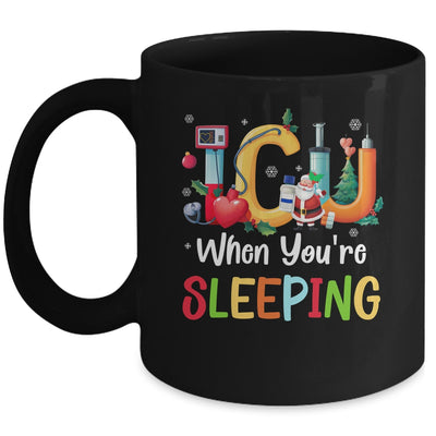 When You're Sleeping Funny ICU Nurse Christmas Santa Xmas Mug | teecentury