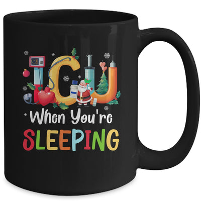 When You're Sleeping Funny ICU Nurse Christmas Santa Xmas Mug | teecentury