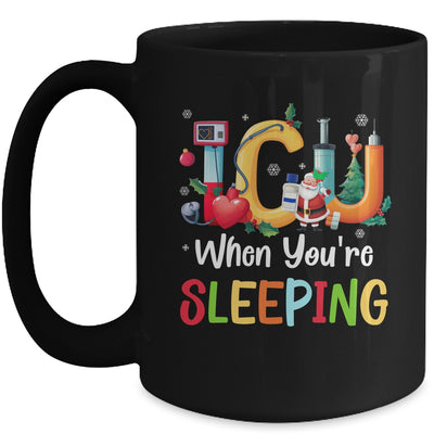 When You're Sleeping Funny ICU Nurse Christmas Santa Xmas Mug | teecentury