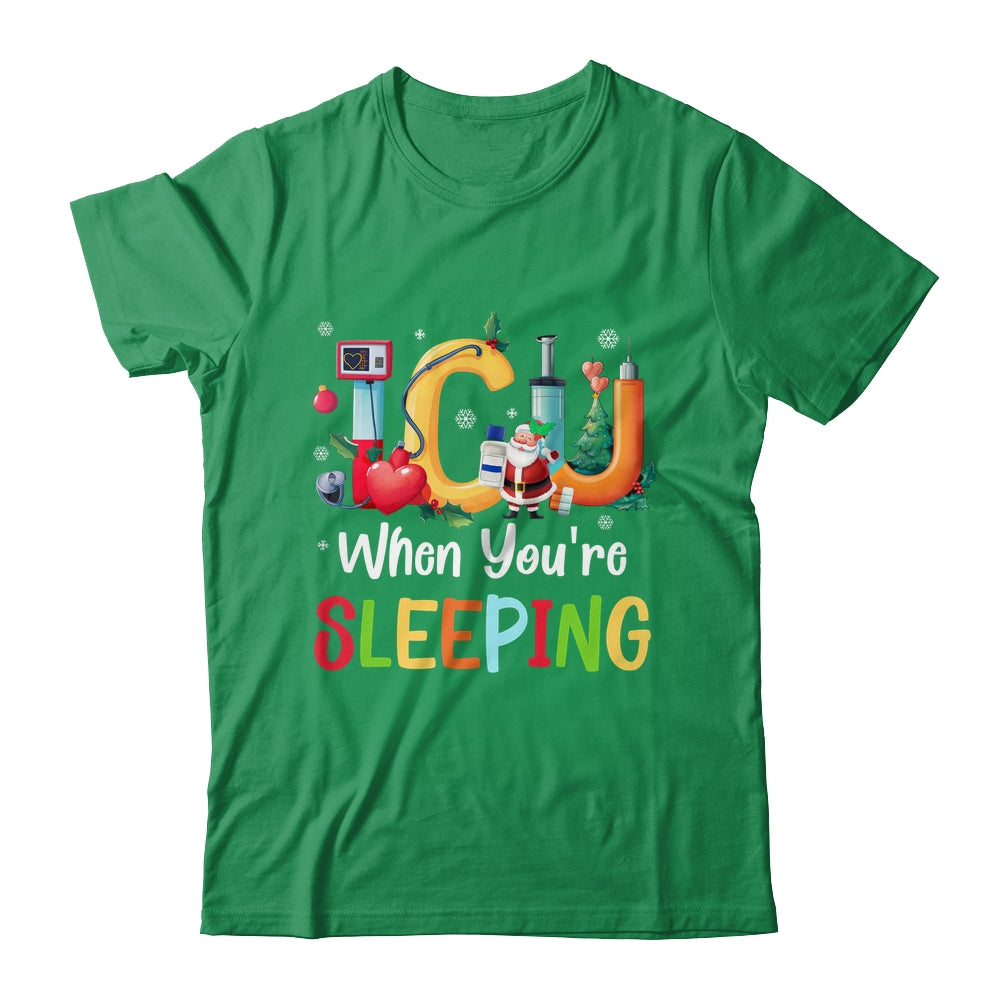 When You're Sleeping Funny ICU Nurse Christmas Santa Xmas Shirt & Sweatshirt | teecentury