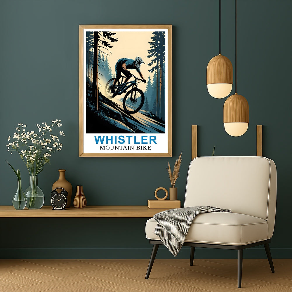 Whistler Mountain Bike Adventure Poster Cycling Enthusiasts And Nature Lovers Wall Art Landscape Picture For Home And Office Decor Living Room Bedroom Decor Unframed | teecentury