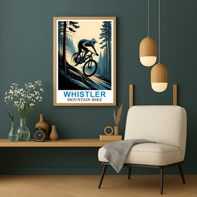 Whistler Mountain Bike Adventure Poster Cycling Enthusiasts And Nature Lovers Wall Art Landscape Picture For Home And Office Decor Living Room Bedroom Decor Unframed | teecentury