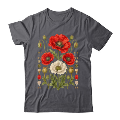 White Red Poppy Flowers Vintage Botanical Garden Plant Shirt & Tank Top | teecentury