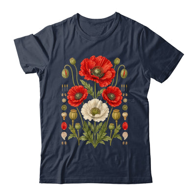 White Red Poppy Flowers Vintage Botanical Garden Plant Shirt & Tank Top | teecentury