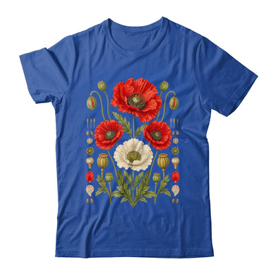 White Red Poppy Flowers Vintage Botanical Garden Plant Shirt & Tank Top | teecentury
