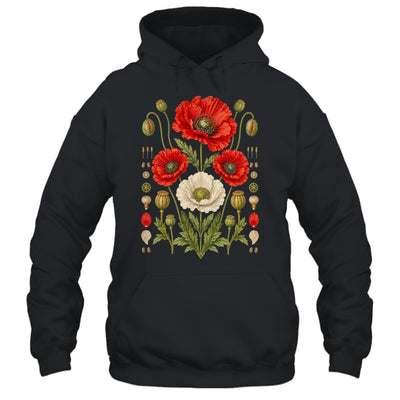 White Red Poppy Flowers Vintage Botanical Garden Plant Shirt & Tank Top | teecentury