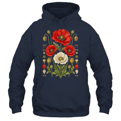 White Red Poppy Flowers Vintage Botanical Garden Plant Shirt & Tank Top | teecentury