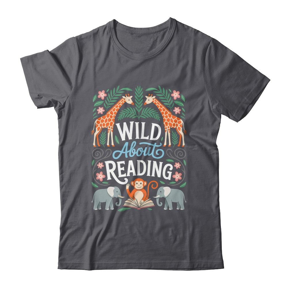 Wild About Reading Books Reader Lover Zoo Animals Librarian Shirt & Hoodie | teecentury