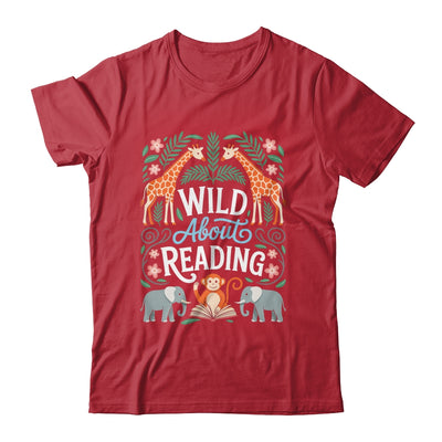 Wild About Reading Books Reader Lover Zoo Animals Librarian Shirt & Hoodie | teecentury