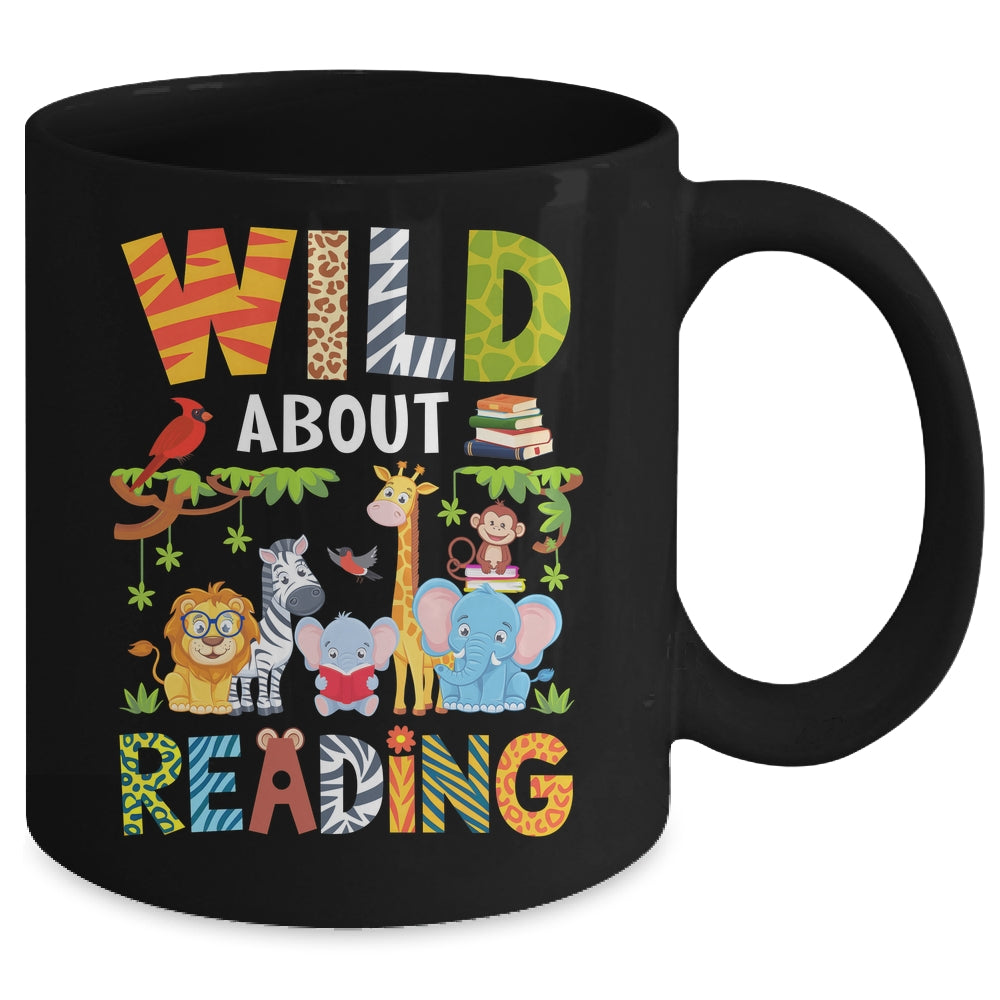 Wild About Reading Kid Love Wild Animal Books Back To School Mug | teecentury