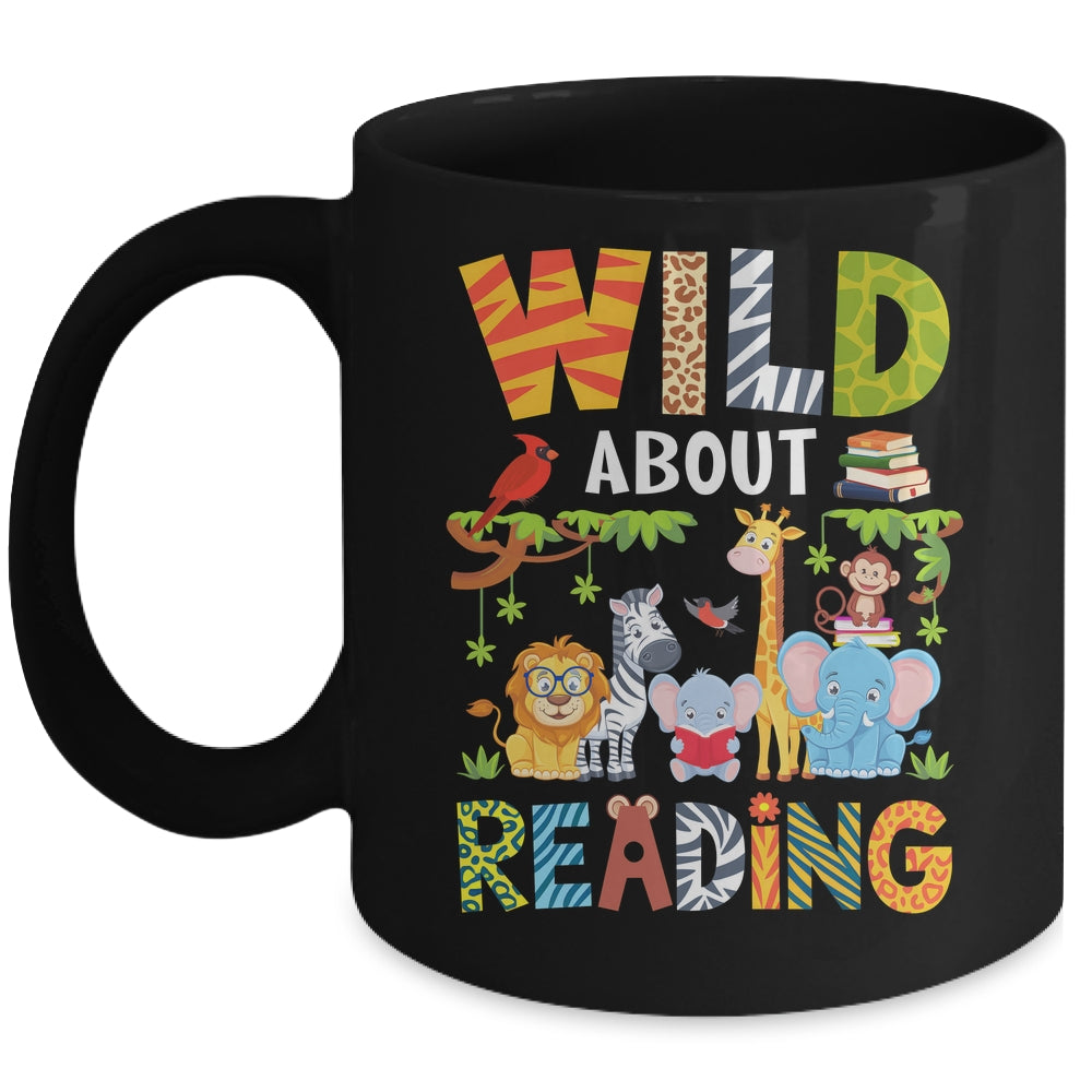 Wild About Reading Kid Love Wild Animal Books Back To School Mug | teecentury
