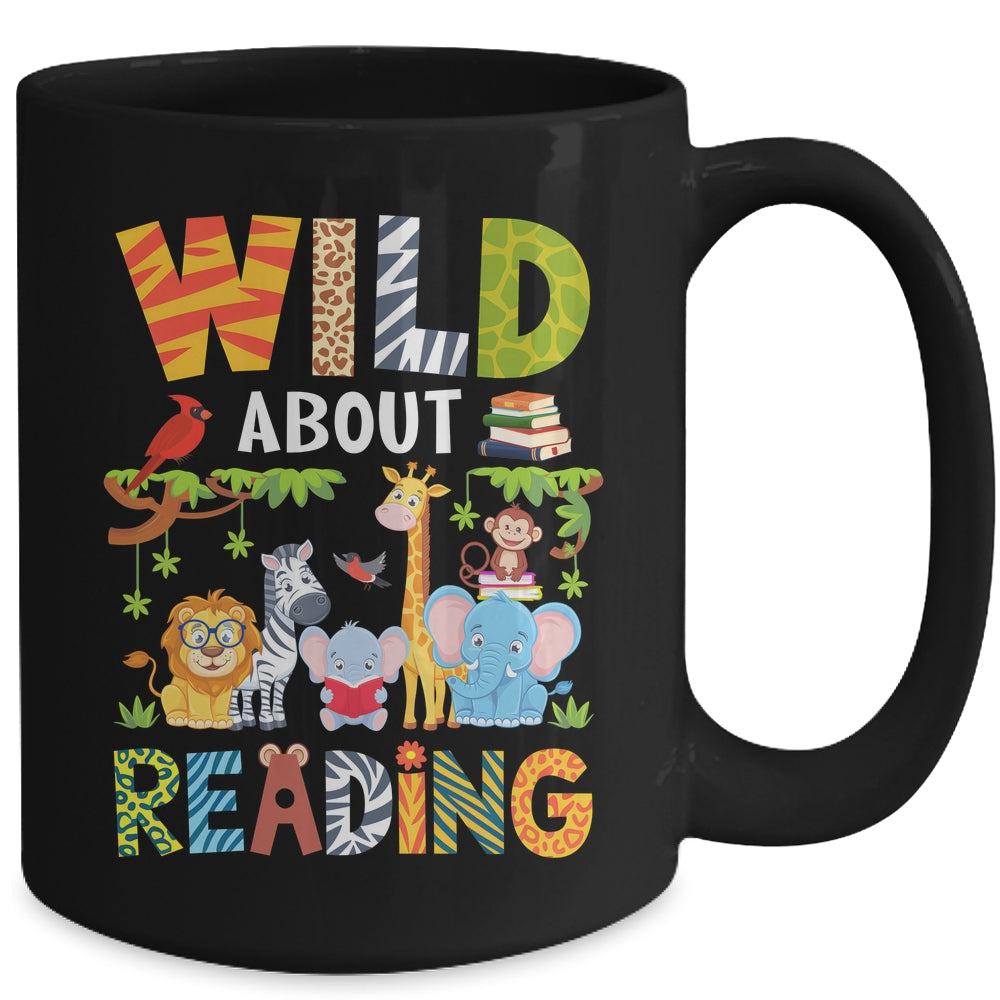 Wild About Reading Kid Love Wild Animal Books Back To School Mug | teecentury