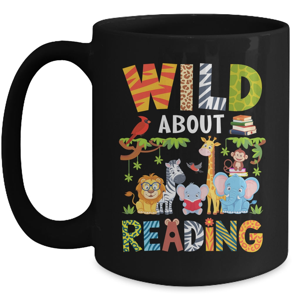 Wild About Reading Kid Love Wild Animal Books Back To School Mug | teecentury