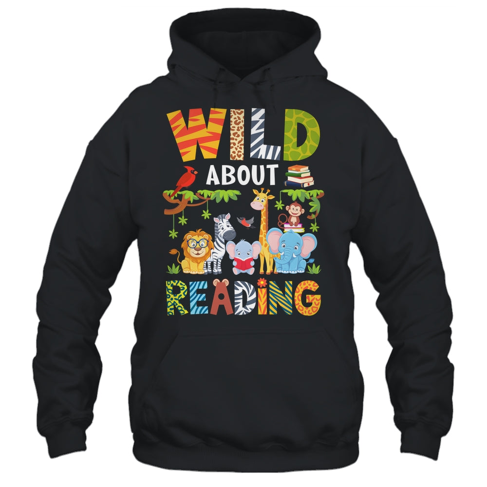 Wild About Reading Kid Love Wild Animal Books Back To School Shirt & Hoodie | teecentury