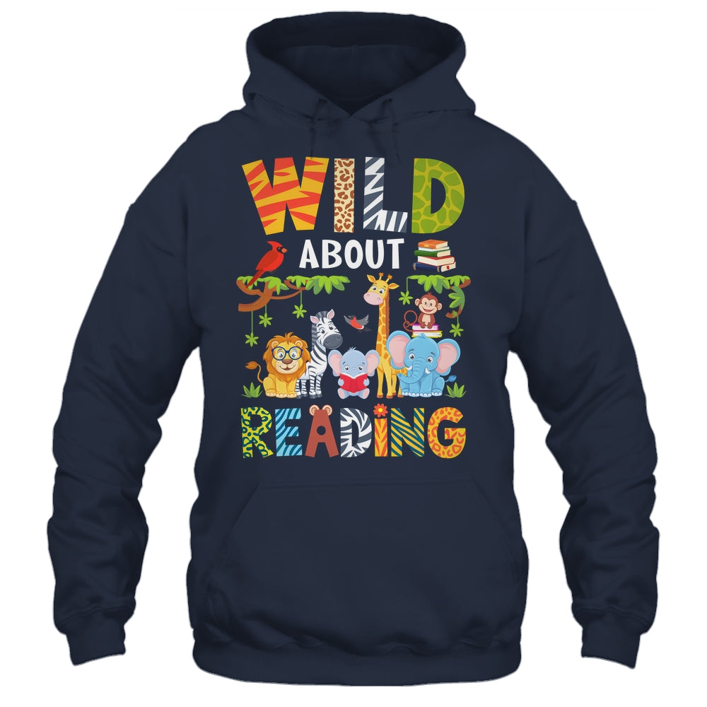 Wild About Reading Kid Love Wild Animal Books Back To School Shirt & Hoodie | teecentury