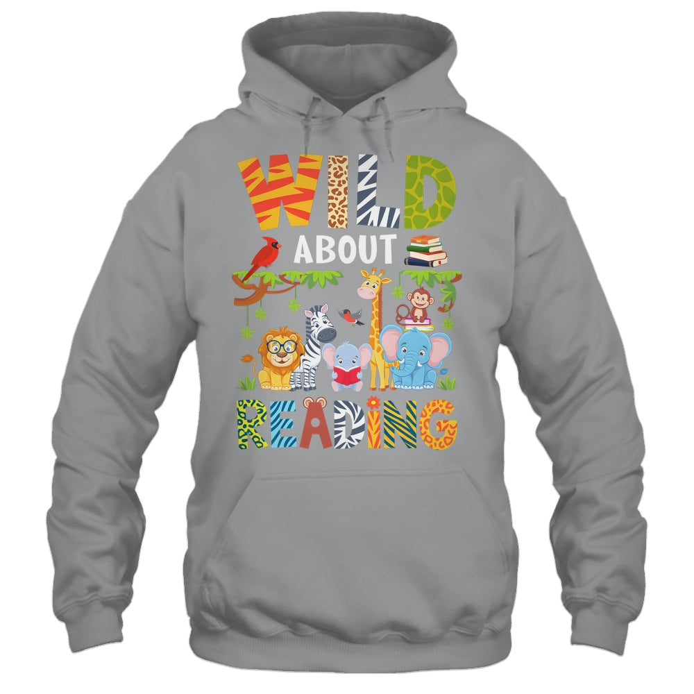 Wild About Reading Kid Love Wild Animal Books Back To School Shirt & Hoodie | teecentury
