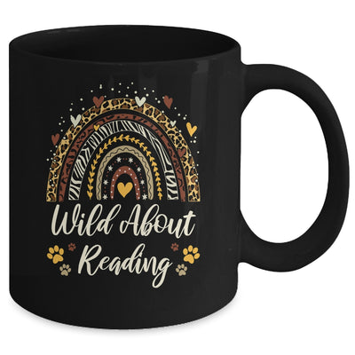 Wild About Reading Teacher Back To School Rainbow Librarian Mug | teecentury