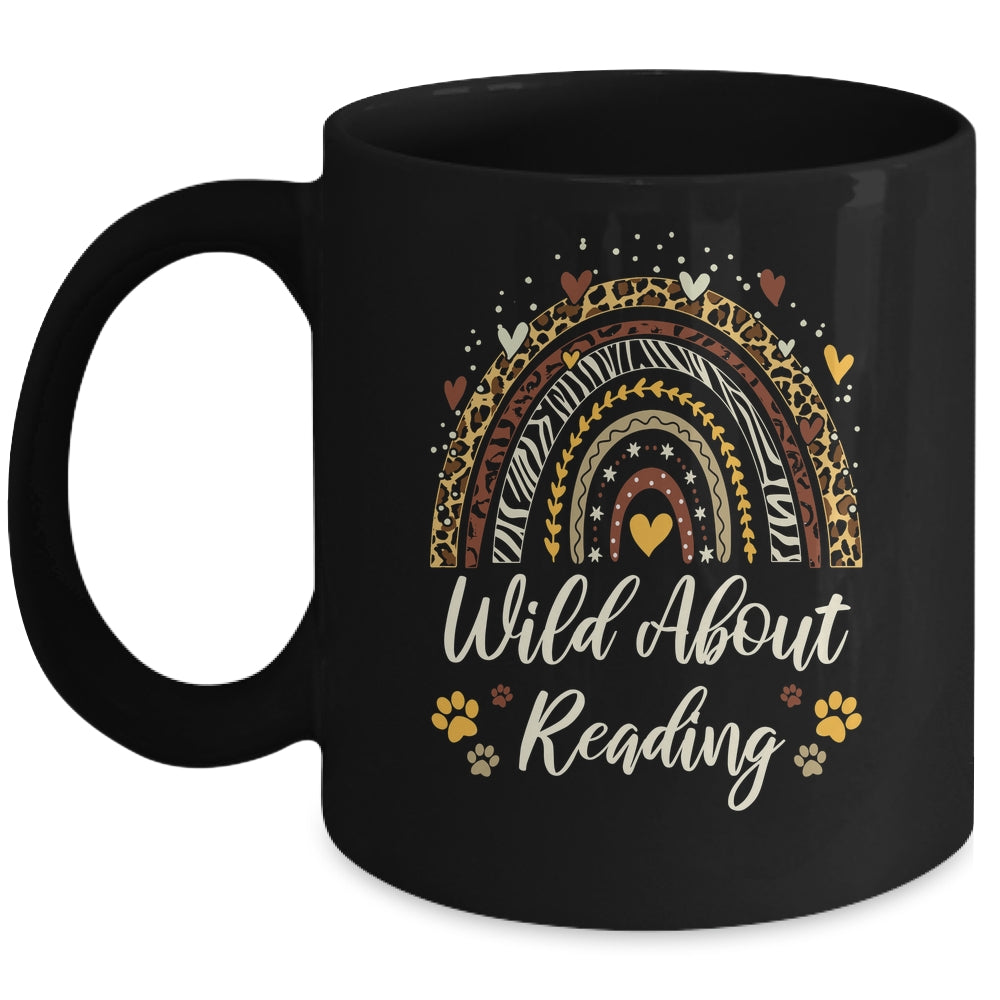 Wild About Reading Teacher Back To School Rainbow Librarian Mug | teecentury