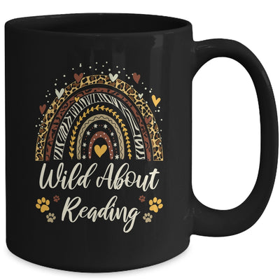 Wild About Reading Teacher Back To School Rainbow Librarian Mug | teecentury