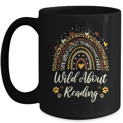 Wild About Reading Teacher Back To School Rainbow Librarian Mug | teecentury