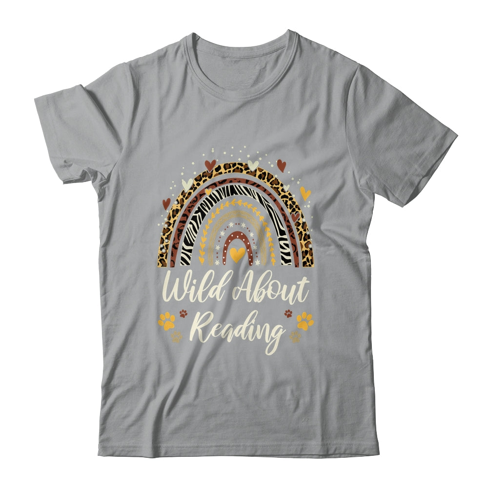 Wild About Reading Teacher Back To School Rainbow Librarian Shirt & Hoodie | teecentury