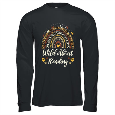 Wild About Reading Teacher Back To School Rainbow Librarian Shirt & Hoodie | teecentury