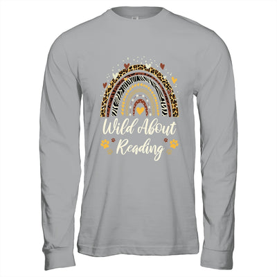Wild About Reading Teacher Back To School Rainbow Librarian Shirt & Hoodie | teecentury